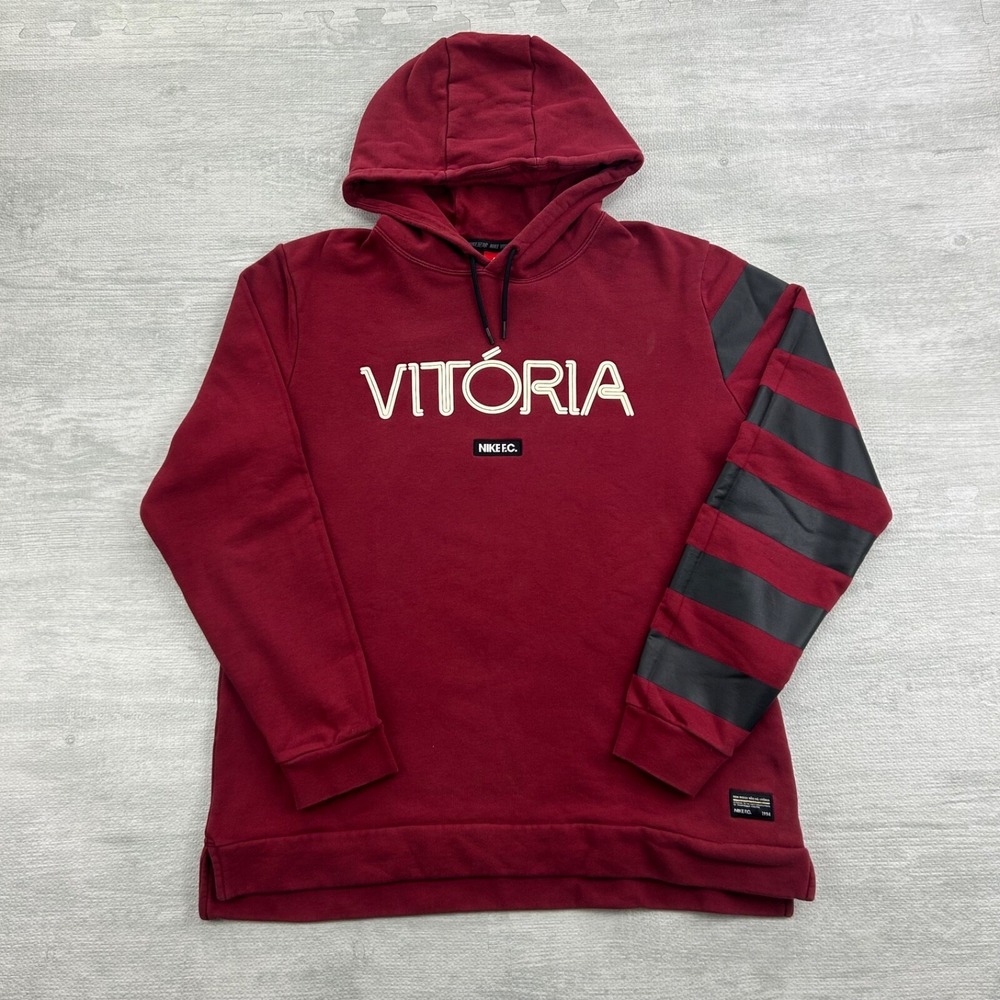 Nike Vitoria FC Sweatshirt Size Large Red Hoodie Soccer Futbol 802411-677